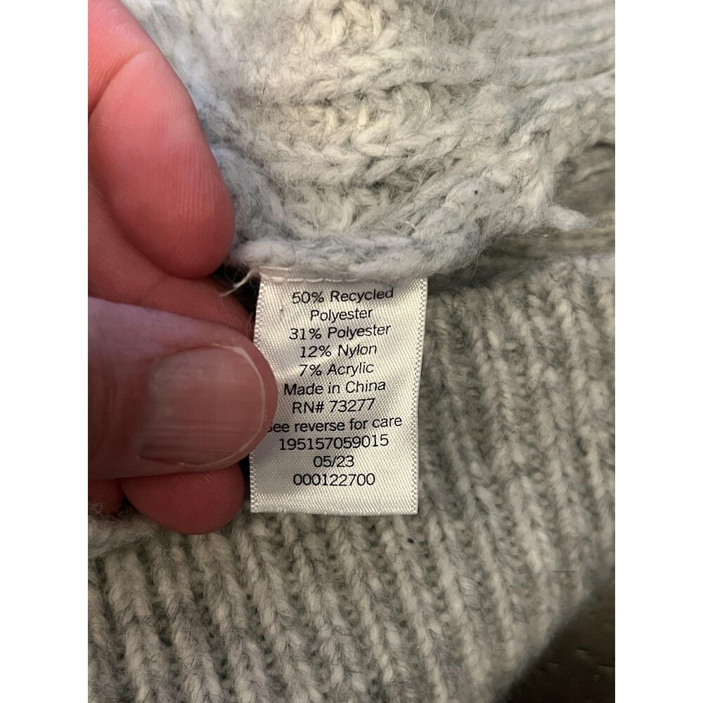 Sonoma Goods For Life Sweater Womens XL Gray Fuzzy Chunky Knit Pullover Cozy - Picture 8 of 9